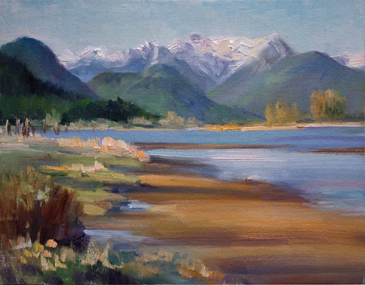 Tide's Out on the Pitt River 11"x14" Oil on Canvas Panel